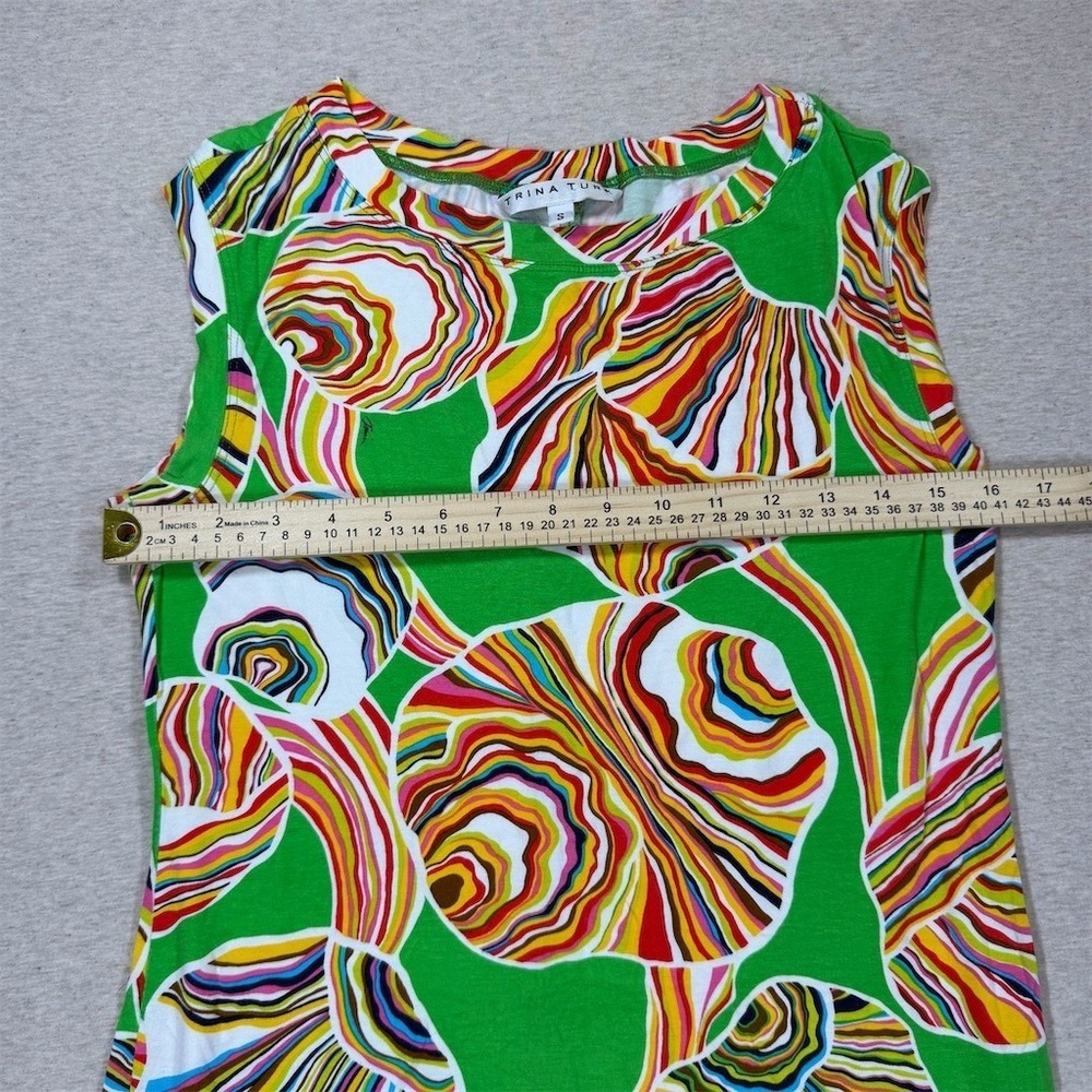 Trina Turk Dress Womens Size S Green Multicolor Abstract Shift Knee Length - Picture 3 of 7